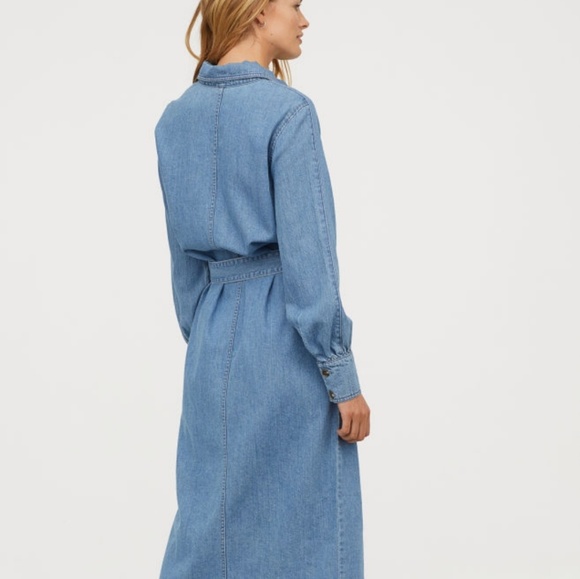 H&M DENIM BLUE LONG SHIRT DRESS - Picture 5 of 5